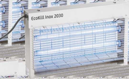 1-0196 1-0195 Dane techniczne EcoKill Inox 01 EcoKill Inox 030 EcoKill Inox 040 Zasilanie Świetlówki Zasięg Napięcie Wymiary 30 V / 50 Hz