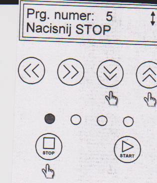1. Programovania vlastných technologických cyklov Po potvrdení režimu programovania tlačidlom START sa objaví menu výberu programov.