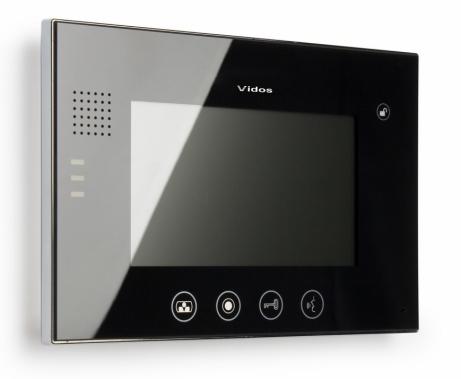 Monitory MONITOR M670B Ekran kolorowy 7" panoramiczny TFT LCD 800x600 pix Obsługa 2 stacji bramowych (lub 1 stacja+1 kamera CCTV) Sterowanie elektrozaczepem i brama automatyczną.