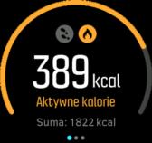 Dobrze jest być aktywnym, ale gdy ciężko trenujesz, musisz pamiętać aby zaplanować dni odpoczynku o niskim poziomie aktywności. Licznik aktywności automatycznie resetuje się codziennie o północy.