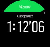 3.3. Autopauza Funkcja Autopauza zatrzymuje rejestrowanie treningu, gdy prędkość spada poniżej 2 km/h. Gdy prędkość rośnie do wartości powyżej 3 km/h, rejestrowanie jest automatycznie kontynuowane.