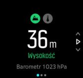 4.4. Wskazówki terenowe Suunto 9 nieustannie mierzy bezwzględne ciśnienie atmosferyczne za pomocą wbudowanego czujnika ciśnienia.