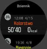 UWAGA: Ikona dziennika pozostaje w kolorze szarym aż do zsynchronizowania aktywności Move z serwisem Suunto Movescount. Aby opuścić dziennik, naciśnij lewy dolny przycisk. 3.20.