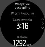 Wskazówki treningowe Zegarek umożliwia przegląd aktywności treningowej.