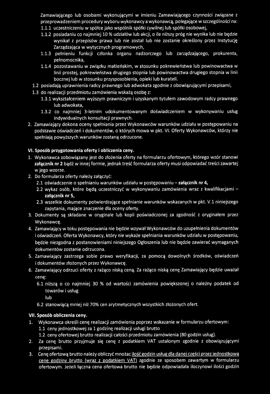 prawa lub nie został lub nie zostanie określony przez Instytucję Zarządzająca w wytycznych programowych, 1.
