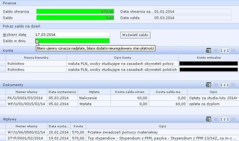 Wirtualna Uczelnia Student Instytut - Mówi o nazwie instytutu na którym był prowadzony kierunek Opis kierunku - Zawiera krótki opis kierunku Tabela statusów: o Semestr akademicki - Zawiera rok i