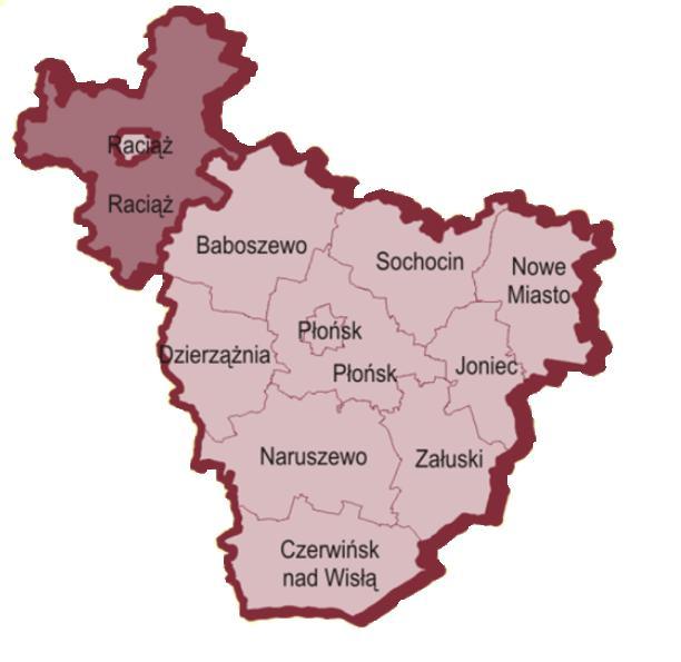 Strategia rozwoju Gminy Raciąż 15 Położenie Gminy Raciąż w powiecie płońskim 1.3. Wiodąca funkcja Gminy Raciąż jest Gminą rolniczą.