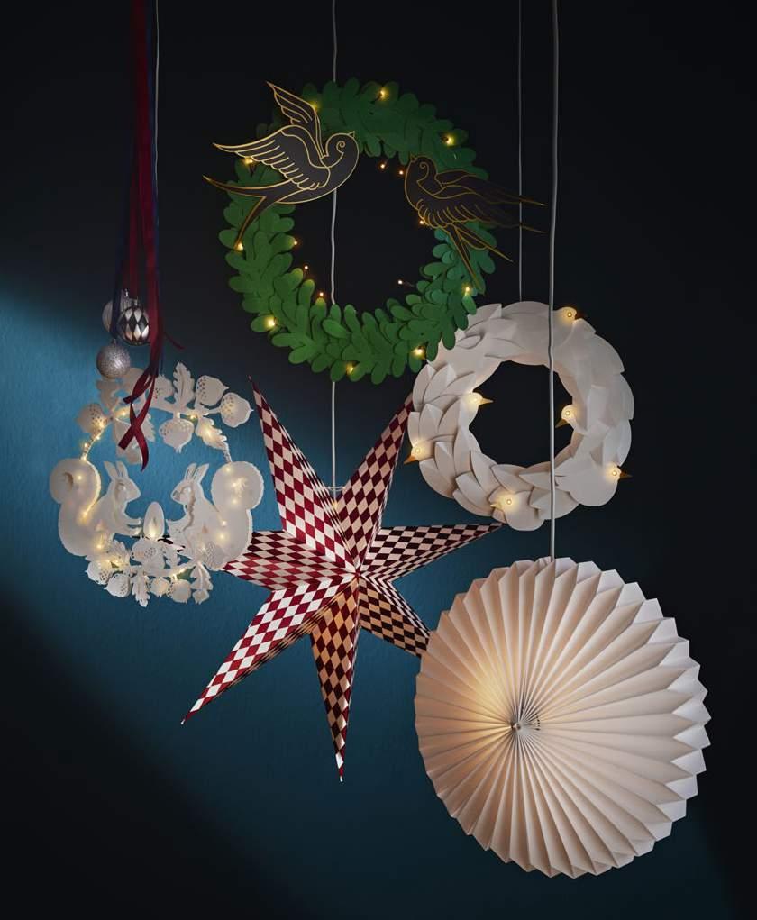 PH155040 PH154922 Seria STRÅLA. Wieniec LED, na baterie, jaskółki 59,99 Ø44 cm. Zielony 204.089.