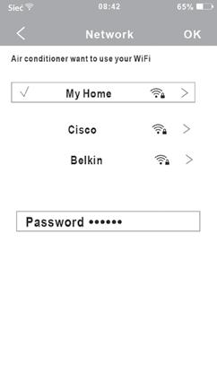 EN 7. Select your own WiFi network, for example My Home (the picture is only for reference). 8. Enter your own WiFi router password and click OK. 9.
