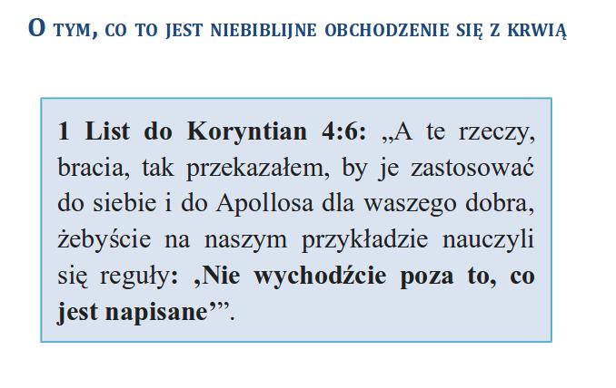 Warto zadać sobie też pytanie czy Jezus przyrządziłby komuś potrawy z krwi?