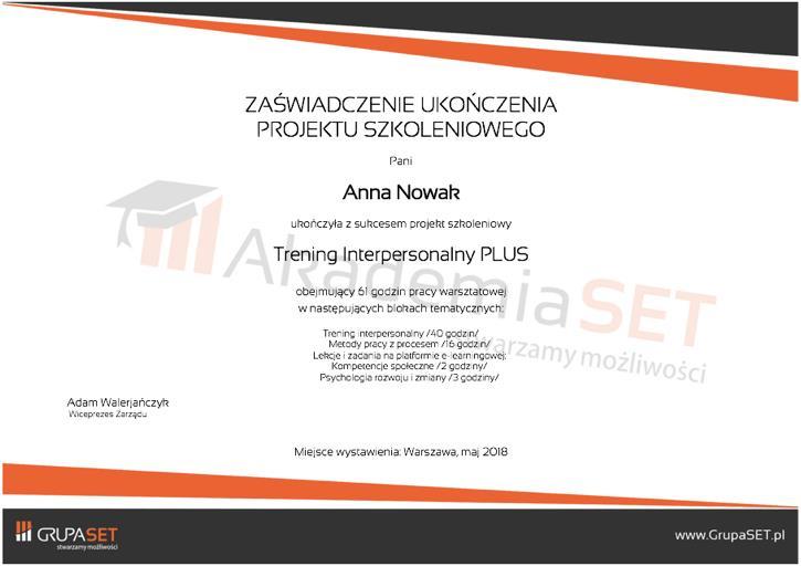 Zadania wdrożeniowe do samodzielnej realizacji zgodnie z programem Szkoły.