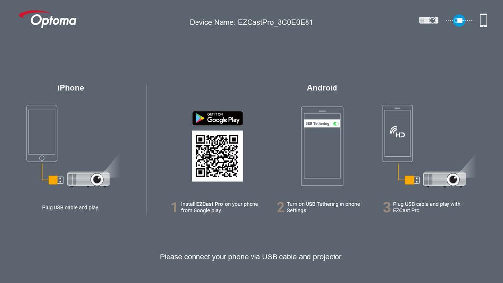 Jeśli korzystasz z funkcji USB Display po raz pierwszy, pobierz aplikację EZCast Pro i zainstaluj ją na urządzeniu