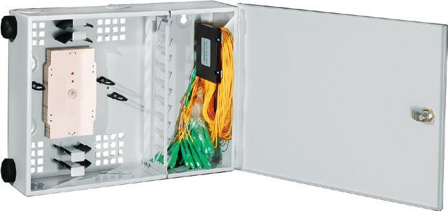 BUDYNKI WIELORODZINNE PRZEŁĄCZNICA DYSTRYBUCYJNA PRZEŁĄCZNICA DYSTRYBUCYJNA PSP przeznaczona do budowy sieci FTTH w budynkach wielopoziomowych montaż naścienny, wewnątrz w najniższej kondygnacji