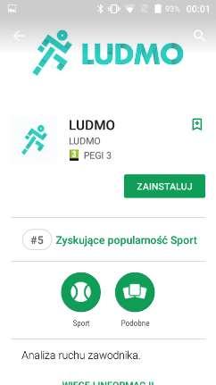 Aplikacja LUDMO wymaga dostępu do czujnika