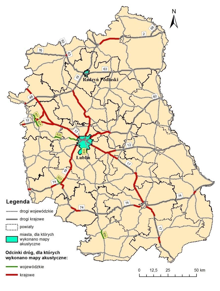 Druga runda realizacji map akustycznych w województwie lubelskim została zakończona w 2012 r.