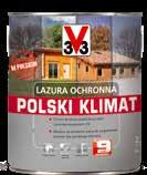6 LAZURY OCHRONNE LAZURA OCHRONNA POLSKI KLI Specjalna formuła stworzona na trudne warunki pogodowe polskiego klimatu Filtry UV i pigmenty blokują promienie słoneczne Wysoka jakość żywic zapewnia