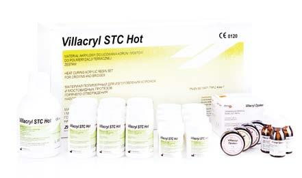 VILLACRYL STC HOT Tworzywo akrylowe polimeryzowane na gorąco do stosowania w pracowniach techniczno-dentystycznych do wykonywania koron tymczasowych oraz koron i mostów licowanych akrylem.
