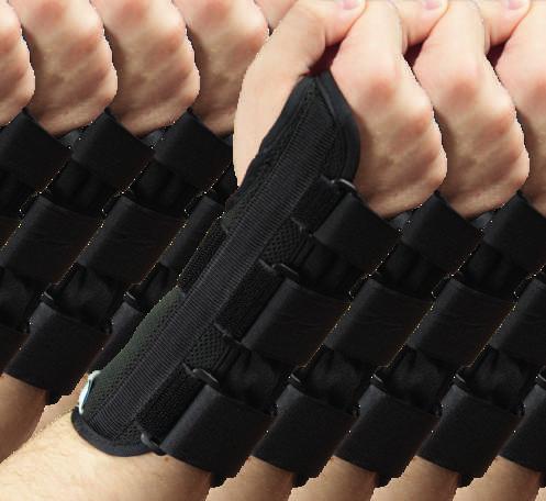 oraz anatomicznie wyprofilowanych stalek aluminiowych od strony dłoni, posiada aluminiową wkładkę usztywniającą kciuk.