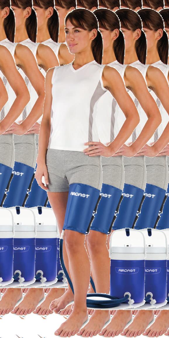 System chłodząco -uciskowy Cryo/Cuff Terapia zimnem System Cryo/Cuff posiada zastosowanie w terapii zimnem oraz dodatkowo zapewnia kompresję wybranej części ciała zmniejszając ból, opuchliznę i