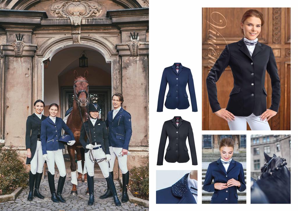 Art. 09805 FRAK DAMSKI SHOW JACKET VIVIENNE Elegancki frak konkursowy wykonany z cienkiego, elastycznego, przeciwdeszczowego softshellu.