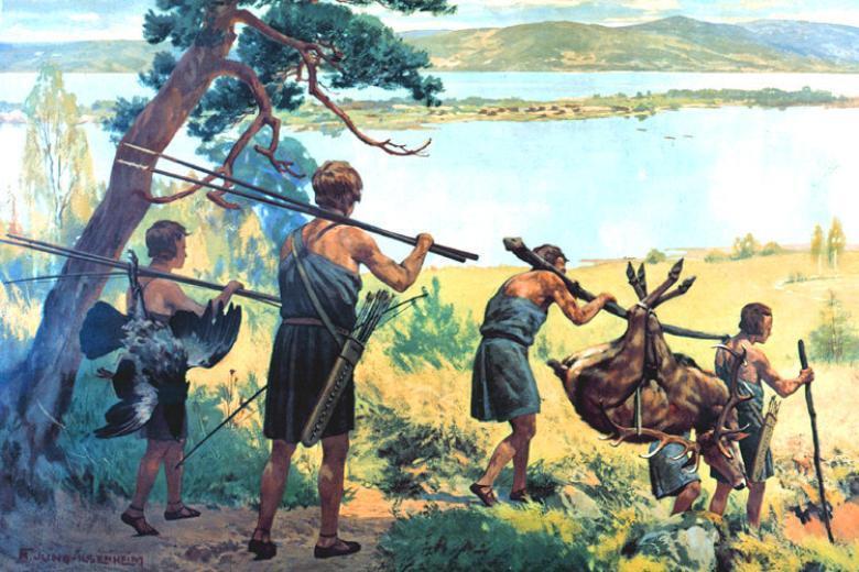 Pierwsi rolnicy świata Pierwsi ludzie żyli z tego, co ofiarowała im sama natura. Polowali, łowili ryby i zbierali jadalne rośliny.