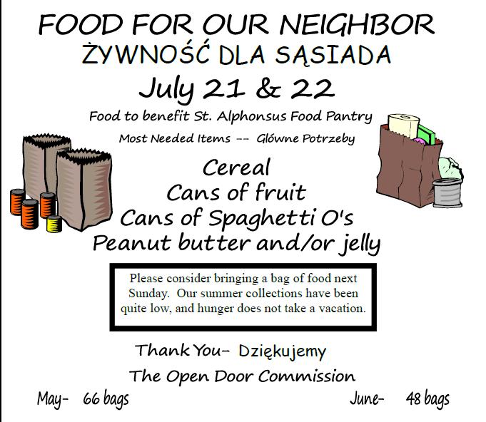 For more information please call the parish office.
