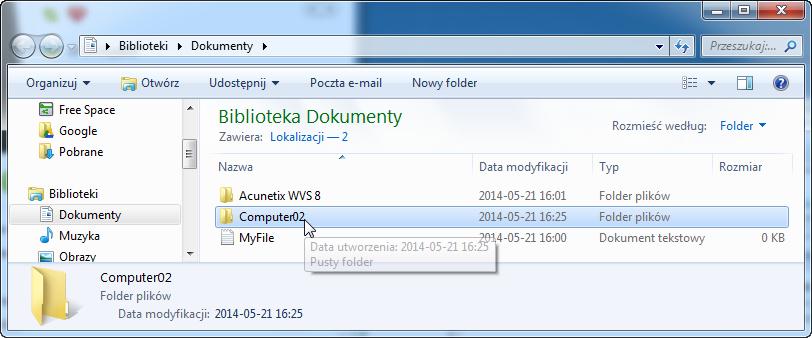 Zlokalizuj ikonę grupy domowej, kliknij strzałkę rozwijania obok drugiej nazwy komputera, kliknij pozycję Dokumenty, a następnie kliknij dwukrotnie ikonę Komputer #