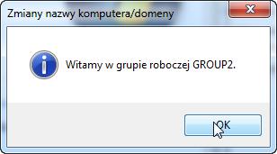 Kliknij przycisk OK, po otwarciu się okna "Witamy w grupie roboczej