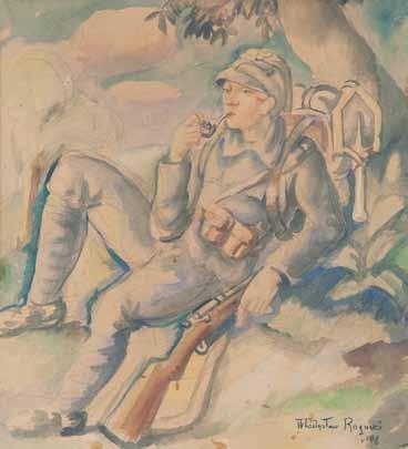 17 Roman Kramsztyk (1885 Warszawa - 1942 Warszawa) Portret porucznika Karola Zyndrama Maszkowskiego, 1917 r.