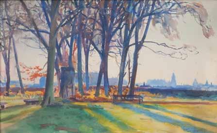 42 Teodor Grott (1884 Częstochowa 1972) Park akwarela/papier, 29 x 48 cm (w świetle