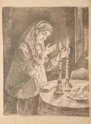 Hegedus) 800 zł Estymacja: 1 000 1 500 51 Wilhelm Wachtel (1875 Lwów 1942) Sobotnie świece litografia/papier, 59,6 x 44 cm sygnowany śr. d.