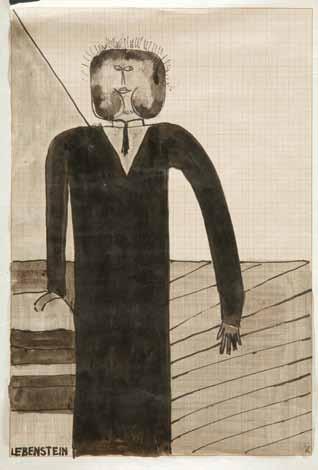 120 Jan Lebenstein (1930 Brześć Litewski 1999 Kraków) Postać tusz/papier milimetrowy, 41,5
