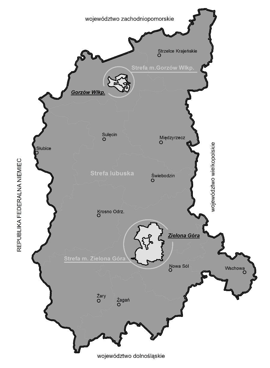 Wykaz stref województwa lubuskiego przyjętych do oceny jakości powietrza Oceny jakości powietrza dokonuje się w strefach.