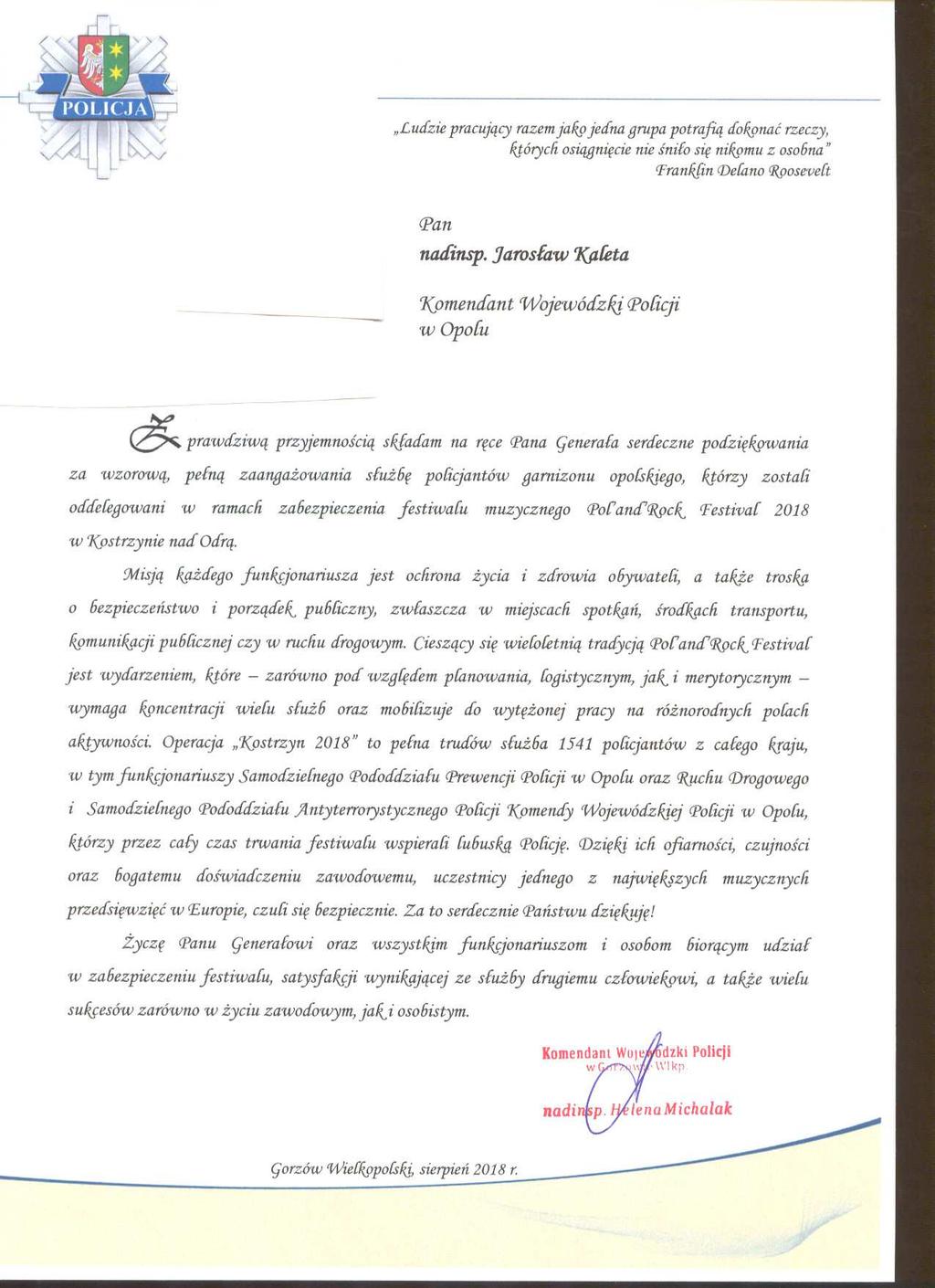 Heleny Michalak Opracował: Wydział Prezydialny i Komunikacji Społecznej KWP w Opolu Osoby do kontaktu: