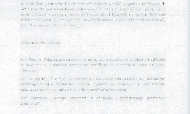 otyłości". Łączna wartość IF wymienionych prac wynosi 9,309 a punktacja MNiSW; 125. Habilitant jest pierwszym autorem 3 publikacji, w dwu pozostałych - drugim.