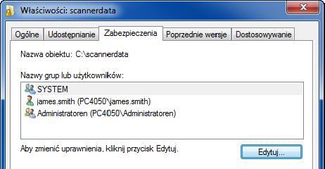 NOTATKA Wybranie opcji Wszyscy spowoduje nadanie uprawnień wszystkim osobom w sieci.