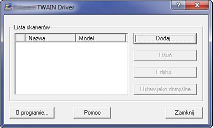 Na pulpicie systemu Windows wybierz kolejno Start, Wszystkie programy, Nazwa marki, a następnie TWAIN Driver Setting.