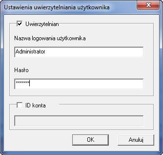logowania użytkownika (maksymalnie 64 znaki) oraz hasło (maksymalnie 64 znaki).