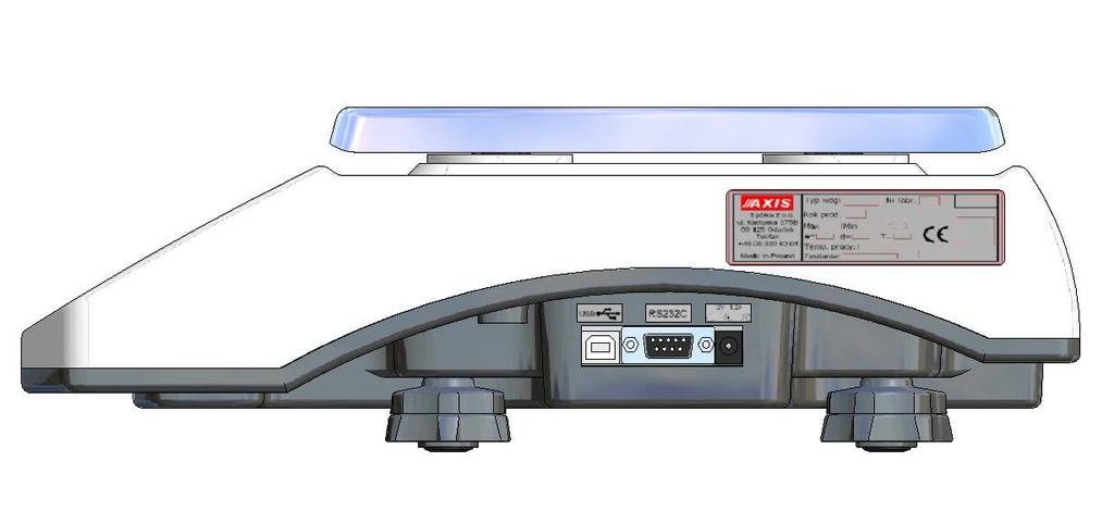 INSRUKCJA OBSŁUGI 7 Widok złącz: Zasilacz ~230V USB (opcja)