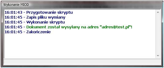 HermesNG MIOD opis modułu 18 HNG_Powiadom dodanie powiadomienia, do listy informacyjnej o stanie wykonania skryptu MIOD, wyświetlanej w HermesNG.