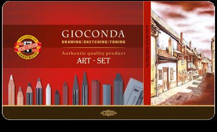 GIOCONDAWHITE CHALK 8801, - sepie w drewnie: RED CHALK 8802, SEPIA LIGHT 8803, SEPIA DARK