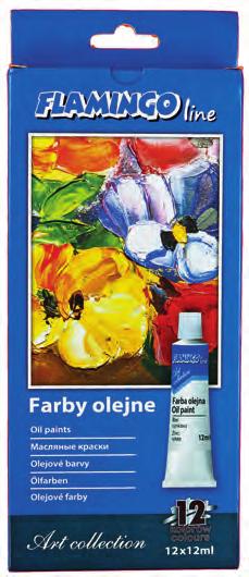 FARBY OLEJNE W TUBIE ART COLLECTION FLAMINGO LINE zestaw 12 farb