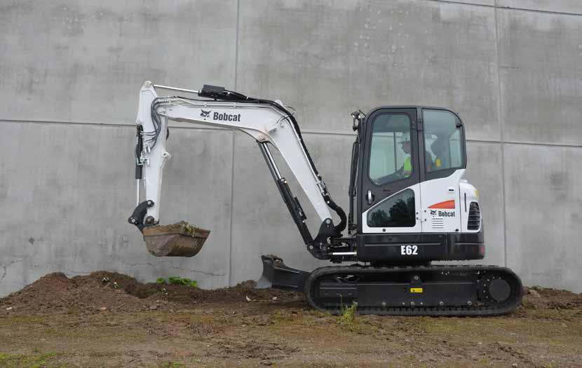 Koparka gąsienicowa Bobcat E62 zastąpiła znaną i cenioną E60, napędzana jest silnikiem Yanmar.