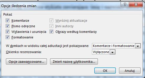 Jeżeli próbujesz zobaczyć, kto wprowadził zmianę, a mimo to informacja o autorze zmiany nie jest widoczna, oznacza to, że przynajmniej jeden z recenzentów prawdopodobnie nie wpisał swoich danych