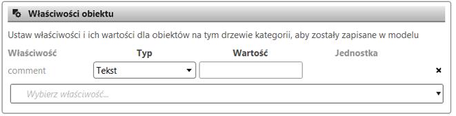 4. W sekcji Właściwości obiektu wybierz właściwość niestandardową lub istniejący atrybut UDA. Możesz dodać więcej niż jedną właściwość. 5. Określ ustawienia właściwości: a.
