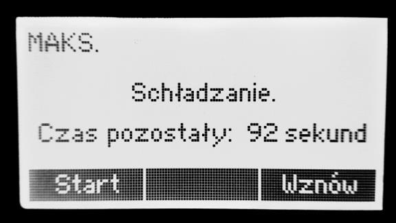 Uruchamianie w trybie zwykłym Uruchamianie po przerwie w dostawie prądu automatyczny powrót do pracy Grafika w widoku głównym. Maszyna pracuje.