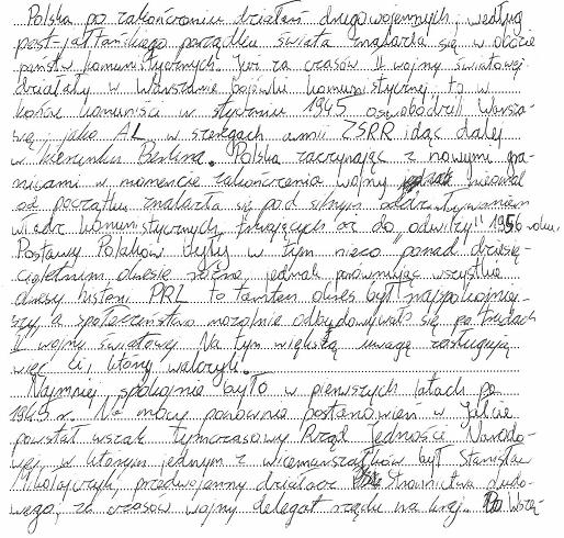 27 Sprawozdanie z egzaminu maturalnego 2014 wykazywali się znajomością dokonań zbrojnego podziemia w walce z władzą komunistyczną, podawali przykłady postaw rotmistrza Witolda Pileckiego, generała