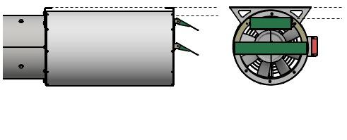 linia kierownicy były skierowane równolegle do linii stopy montażowej wentylatora (zgodnie ze schematem) C. Ustaw odpowiedni kąt deflektora i dokręć śruby ustalające.
