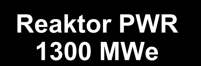 Reaktor PWR 1300 MWe Przekrój pionowy przez obudowę