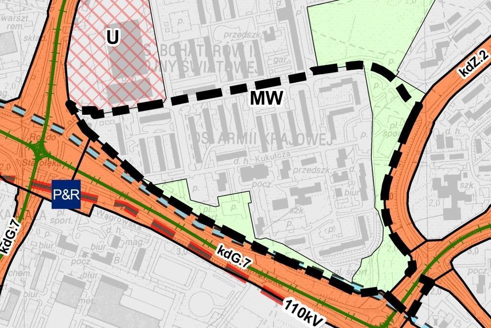 Studium uwarunkowań i kierunków zagospodarowania przestrzennego miasta Poznania - kierunki ZP* MW - teren zabudowy mieszkaniowej wielorodzinnej ZP* - tj.